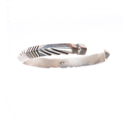 6.4" Lewis Lomay Hopi Chiseled carinated sterling silver cuff bracelet