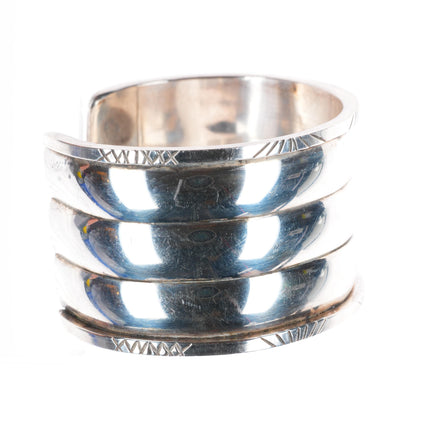 6.25" heavy vintage Navajo sterling silver wide cuff bracelet