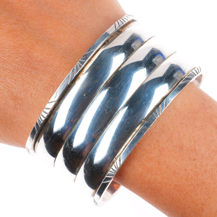 6.25" heavy vintage Navajo sterling silver wide cuff bracelet