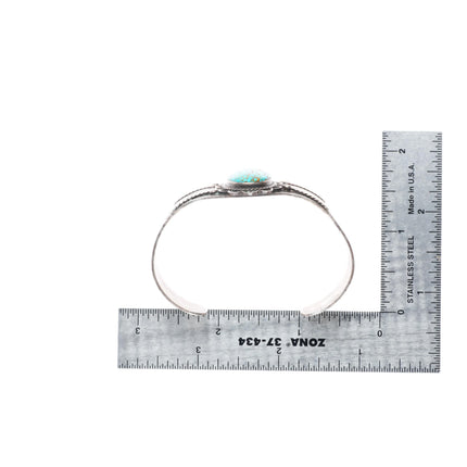 6.2" c1940's Navajo sterling silver Red spiderweb turquoise cuff bracelet