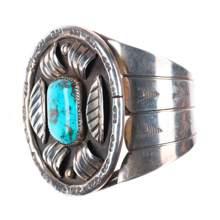 6.5" Pat Chee Navajo Stormy Mountain Turquoise sterling silver cuff bracelet