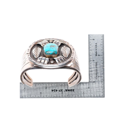 6.5" Pat Chee Navajo Stormy Mountain Turquoise sterling silver cuff bracelet