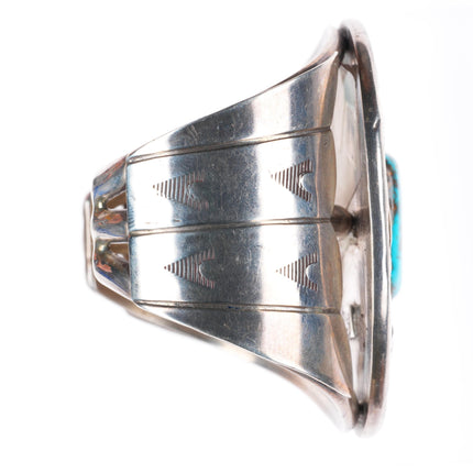 6.5" Pat Chee Navajo Stormy Mountain Turquoise sterling silver cuff bracelet