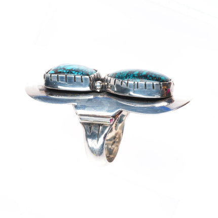 sz9.25 vintage RG southwest sterling silver high grade spiderweb turquoise ring