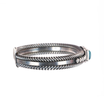 6.4" Harry Morgan Navajo Bisbee Turquoise sterling silver cuff bracelet