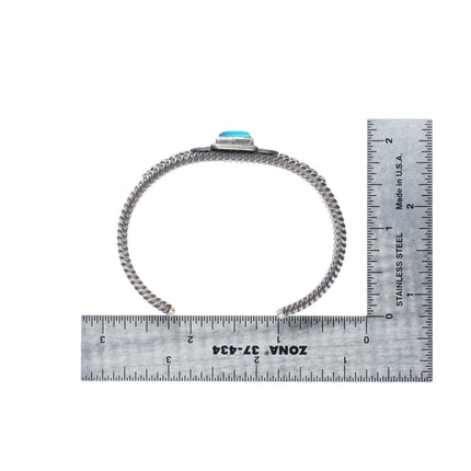6.4" Harry Morgan Navajo Bisbee Turquoise sterling silver cuff bracelet