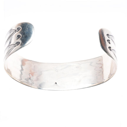 7.3" Antique Navajo ingot silver arrow stamped cuff bracelet