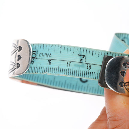 7.3" Antique Navajo ingot silver arrow stamped cuff bracelet