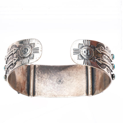 6.6" Bell trading post vintage sterling silver knifewing watch cuff bracelet