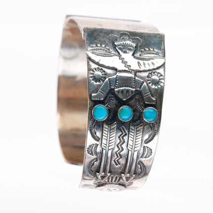 6.6" Bell trading post vintage sterling silver knifewing watch cuff bracelet
