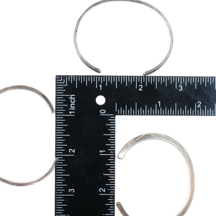 6.2"-6.5" Vintage Navajo stamped carinated sterling silver stacker cuff bracelet