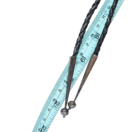 Large c1960 c-31 Zuni sterling silver, turquoise, coral Snake bolo tie