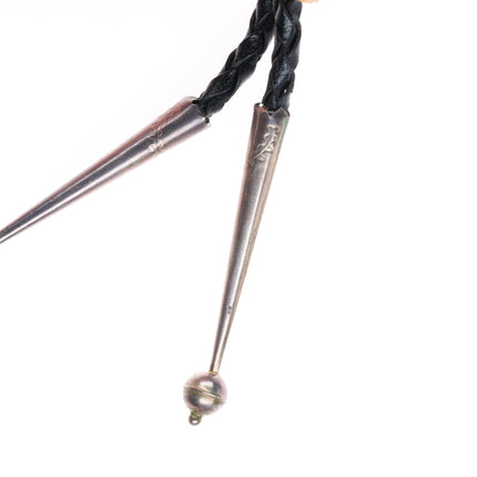 vintage Nakai Navajo sterling silver malachite bolo tie