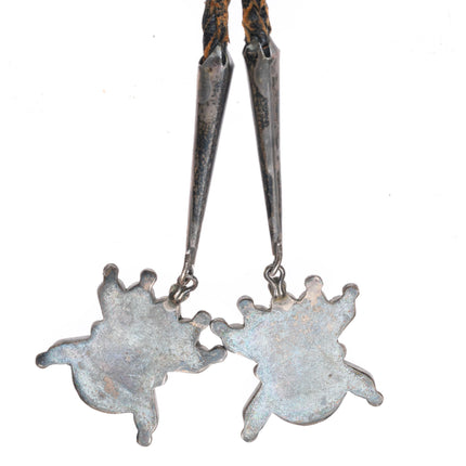 1940's-50's Vintage Zuni sterling silver sunface bolo tie with fancy tips