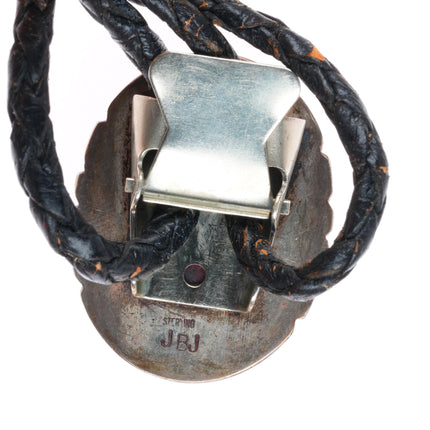 vintage JBJ Navajo or Zuni sterling silver redbird Cardinal bolo tie