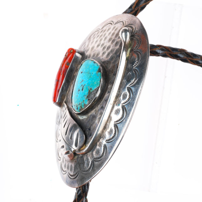 c1960 c-31 vintage David Garcia Santo Domingo Pueblo sterling silver bolo tie