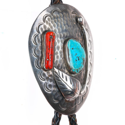 c1960 c-31 vintage David Garcia Santo Domingo Pueblo sterling silver bolo tie