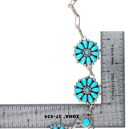 Lorraine Waatsa Zuni sterling silver cluster necklace and earrings set