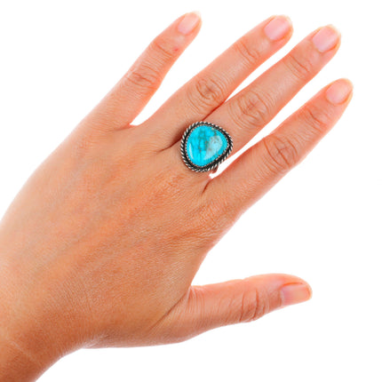 sz8.75 vintage Navajo sterling silver high grade turquoise size 8.75 ring