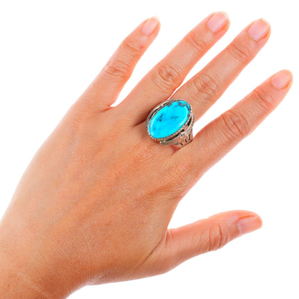 sz14.5 vintage Native American sterling silver turquoise size 14.5 ring