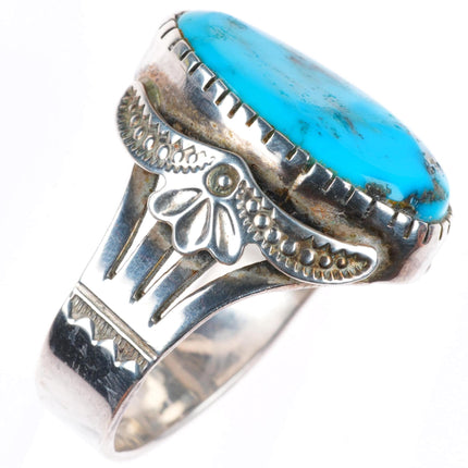sz14.5 vintage Native American sterling silver turquoise size 14.5 ring
