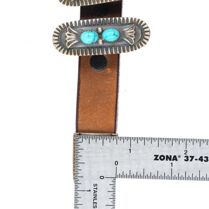 1" Harry Morgan Navajo sterling silver and turquoise ranger belt buckle set