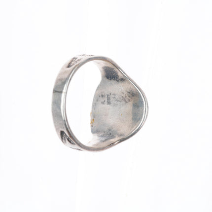 sz9.75 c1930's Navajo Fred Harvey Era sterling silver thunderbird ring
