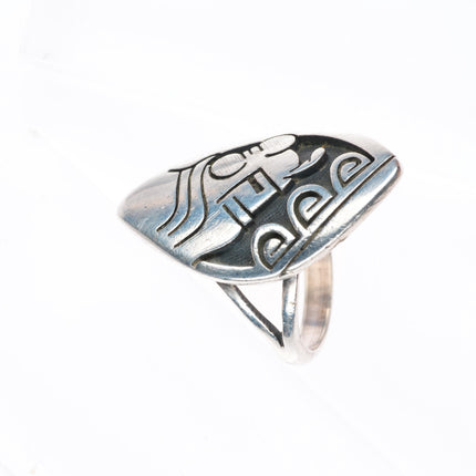 sz8.25 Gary and Elsie Yoyokie (Hopi) sterling silver kachina size 8.25 ring