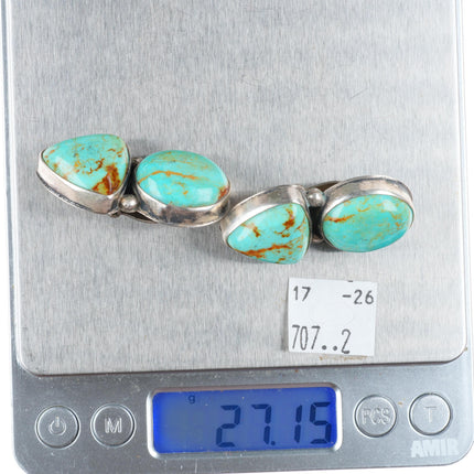 David Troutman southwestern sterling silver turquoise clip-on earrings