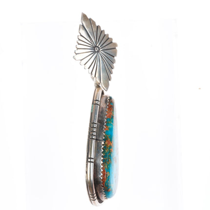 vintage Navajo sterling silver Pilot Mountain turquoise pendant