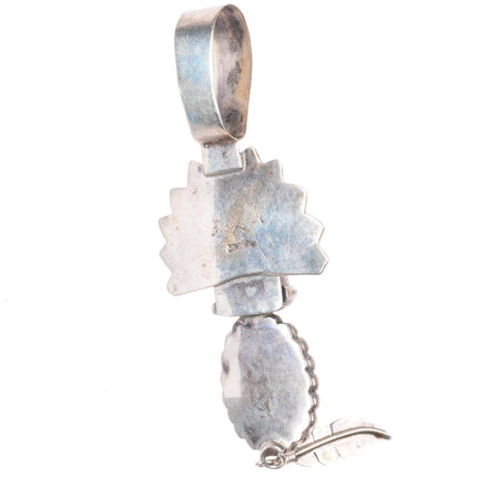 Gary G Navajo sterling silver turquoise Kachina pendant with turquoise