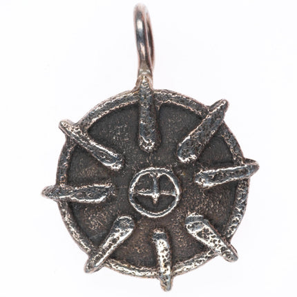Cordell Pajarito Santo Domingo pueblo tufa cast sterling silver pendant