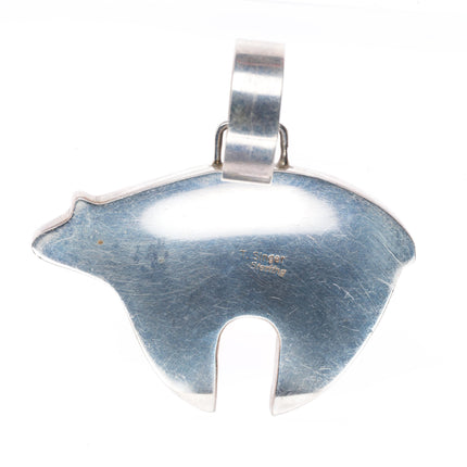 Tommy Singer Navajo sterling silver bear pendant