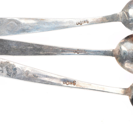 UITA-6 United Indian Traders Assn Navajo sterling silver turquoise spoons (3)