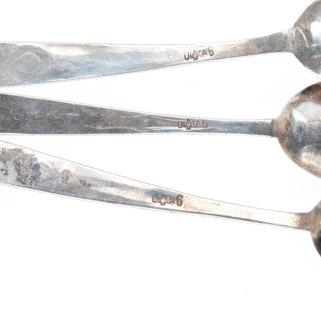 UITA-6 United Indian Traders Assn Navajo sterling silver turquoise spoons (3)
