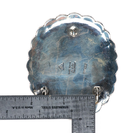 1.5" vintage Orville Tsinnie Navajo sterling silver chrysocolla belt buckle