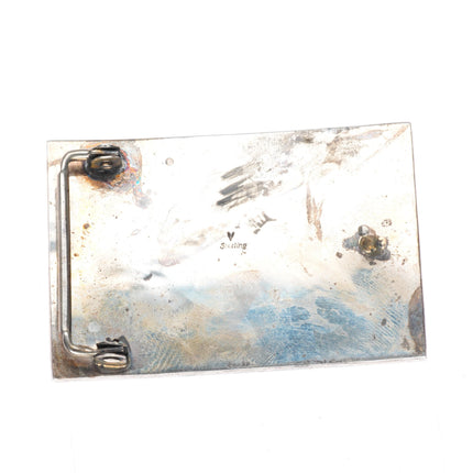 1.5" Robert Vandover Navajo sterling silver turquoise-coral inlay belt buckle