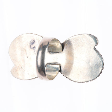 sz6.25 vintage Navajo sterling silver long mother of pearl shell size 6.25 ring