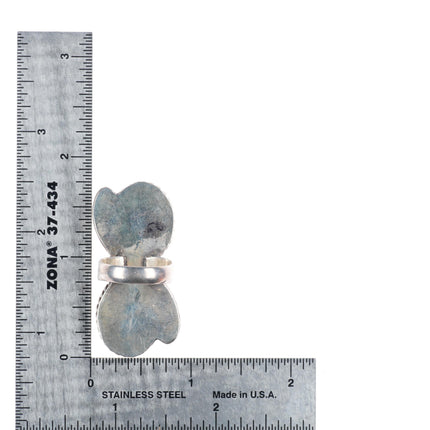 sz6.25 vintage Navajo sterling silver long mother of pearl shell size 6.25 ring