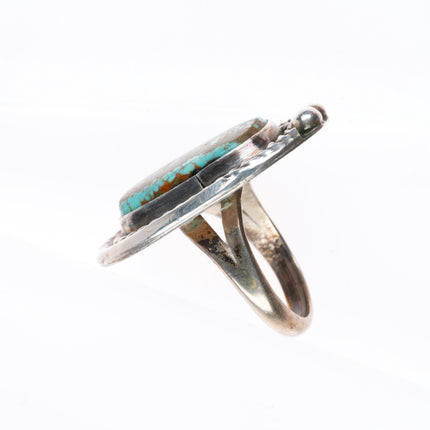 sz6.5 vintage Navajo sterling silver waterweb boulder turquoise ring