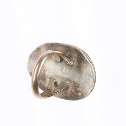 sz6.5 vintage Navajo sterling silver waterweb boulder turquoise ring