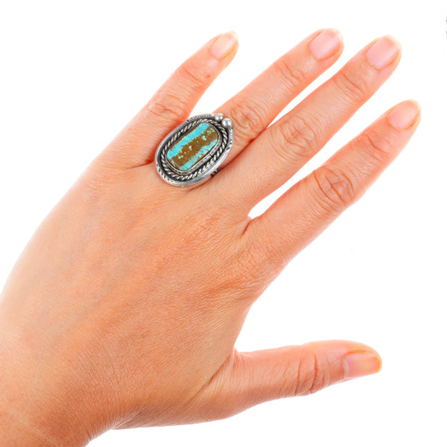 sz6.5 vintage Navajo sterling silver waterweb boulder turquoise ring