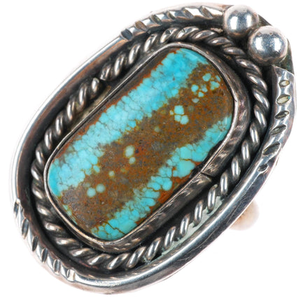sz6.5 vintage Navajo sterling silver waterweb boulder turquoise ring