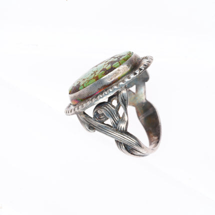sz8 vintage southwestern sterling silver red web turquoise size 8 ring