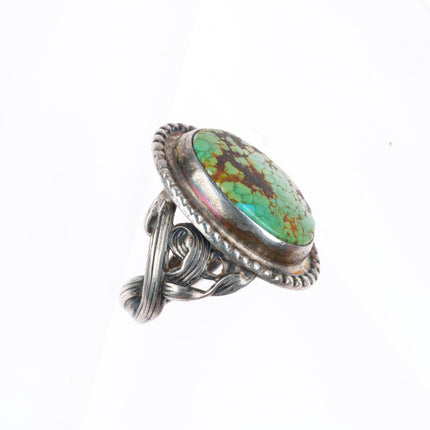 sz8 vintage southwestern sterling silver red web turquoise size 8 ring