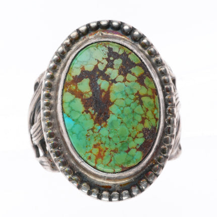 sz8 vintage southwestern sterling silver red web turquoise size 8 ring
