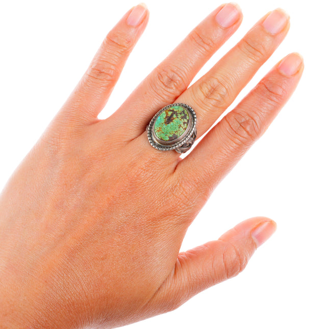 sz8 vintage southwestern sterling silver red web turquoise size 8 ring