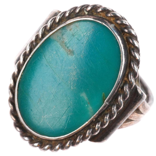 sz7 c1940 vintage Navajo Arizona Gem Silica sterling silver size 7 ring