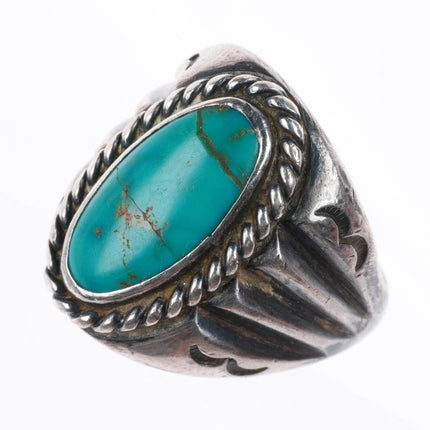 sz7 vintage Navajo Arts and Crafts Guild sterling silver turquoise ring