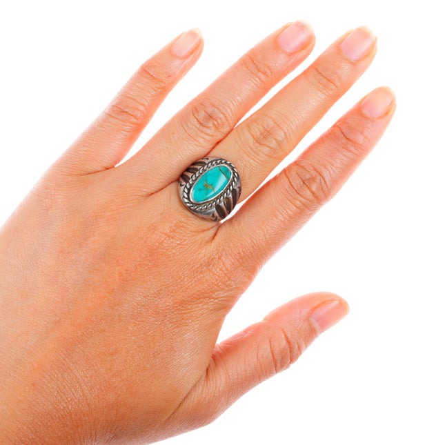 sz7 vintage Navajo Arts and Crafts Guild sterling silver turquoise ring